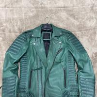 Giacca vera pelle verde