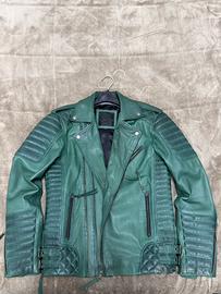 Giacca vera pelle verde