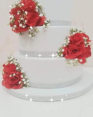 torta scenografia rase rosse