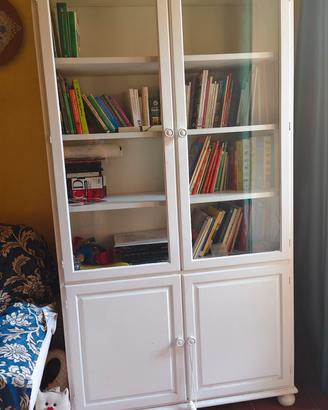 Libreria Vetrina in Stile Arte Povera – Bianca – O