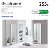 Scarpiera 2 ante battente “quadrante” bianco