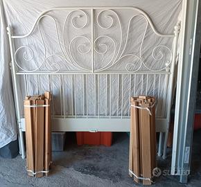 Letto IKEA in metallo bianco da 1 piazza e 1/2