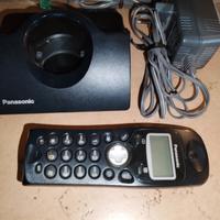 Panasonic telefono vintage cordless, blu, con base
