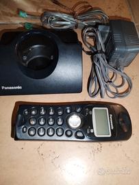 Panasonic telefono vintage cordless, blu, con base