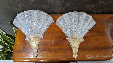 Coppia di applique in vetro di Murano