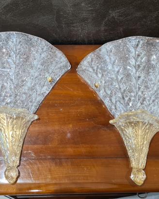 Coppia di applique in vetro di Murano