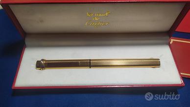 penna  cartier stilografica placcata in oro 