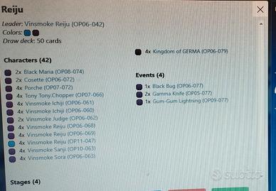 Mazzo Reiju One Piece TGC