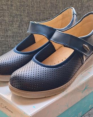 Scarpe Donna Pelle Blu 37