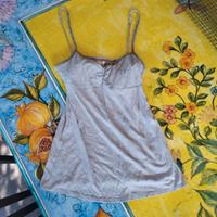 Top canotta A&F tg S colore grigio perla vintage