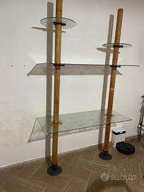 Credenza scaffale vetro legno
