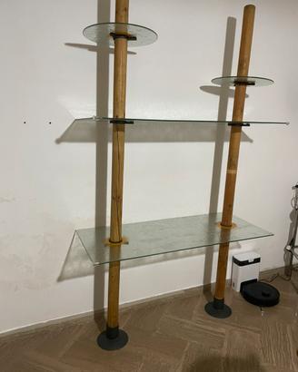 Credenza scaffale vetro legno