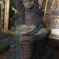 Rarità antica scultura policroma lignea XIV sec.