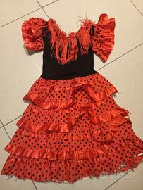VESTITO BALLERINA FLAMENCO CARNEVALE BAMBINA