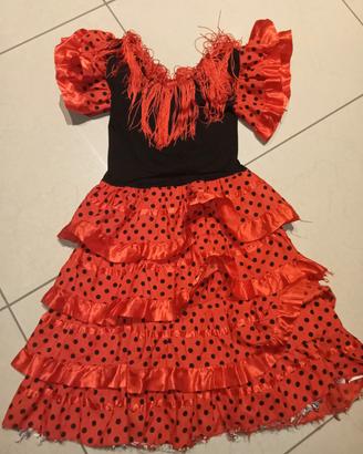 VESTITO BALLERINA FLAMENCO CARNEVALE BAMBINA