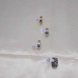 set 4 anelli acciaio inox misura 18 nuovi unisex