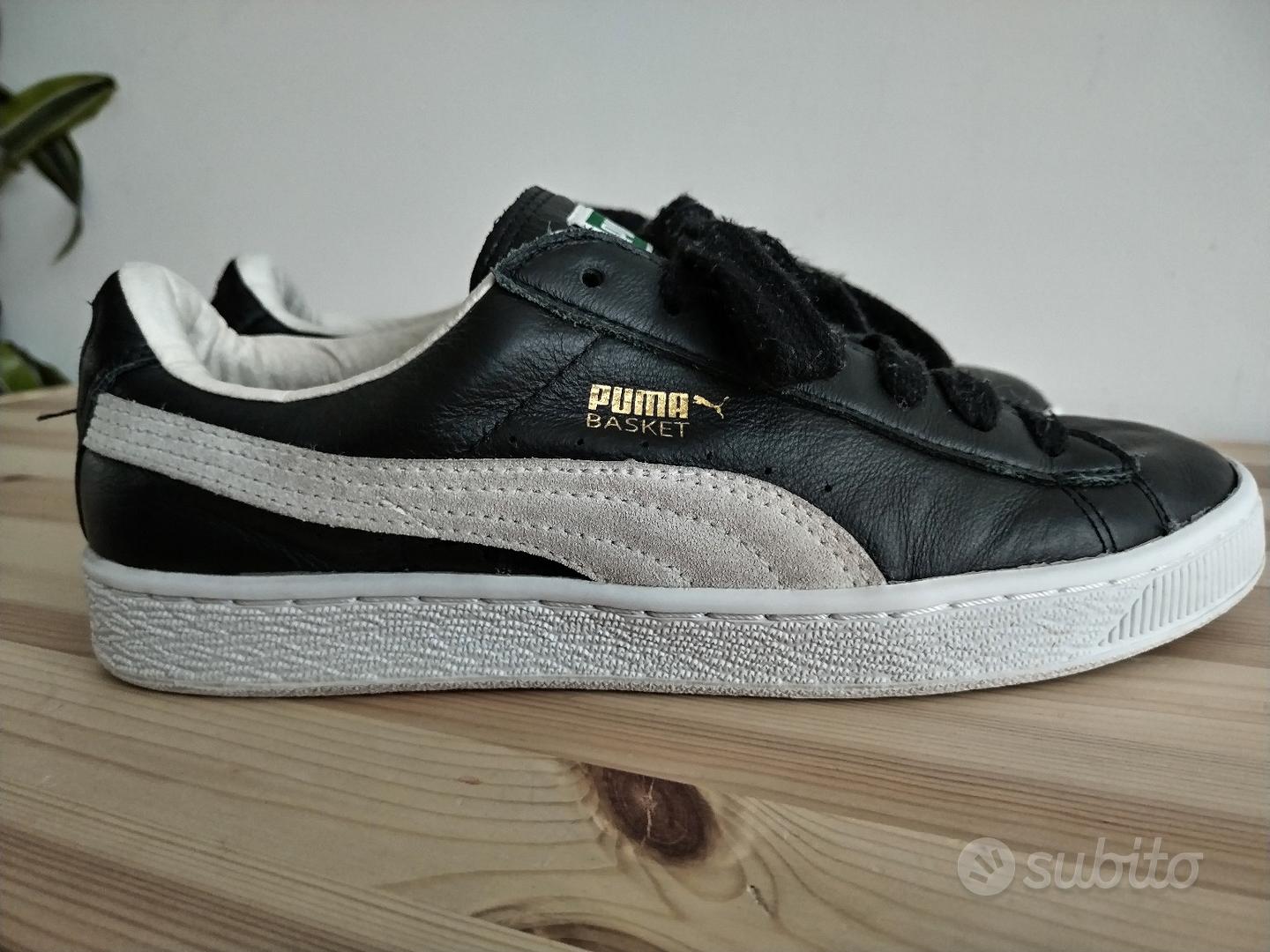 Puma basket nere e bianche sale