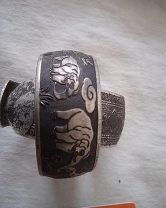 BRACCIALI ARGENTATI DECORATI A MANO