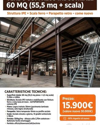 Soppalco componibile 60mq