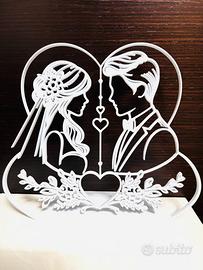 cuore con coppia sposi matrimonio San Valentino