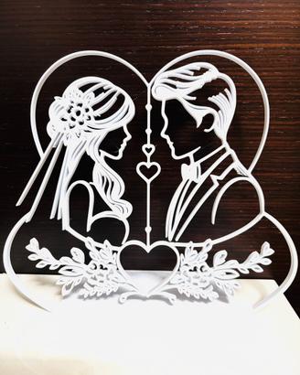 cuore con coppia sposi matrimonio San Valentino
