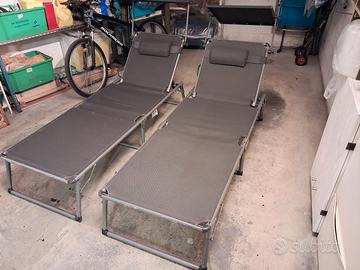 coppia di lettini da mare/giardino in perfetto sta