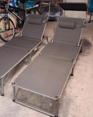 coppia di lettini da mare/giardino in perfetto sta