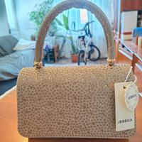 borsetta dorata con strass