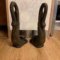 Cariatidi lesene in legno dipinto ‘900 Liberty