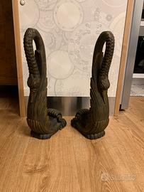 Cariatidi lesene in legno dipinto ‘900 Liberty