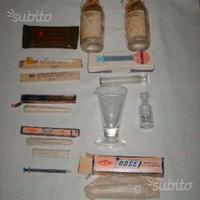 Vetreria da laboratorio d'epoca per uso collezioni