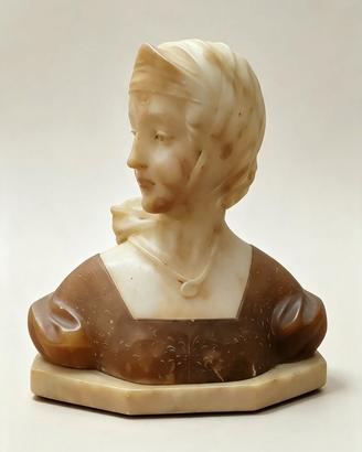 Busto in alabastro firmato p. Bazzanti 