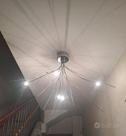 Lampadario di design steli metallo 6 punti luce