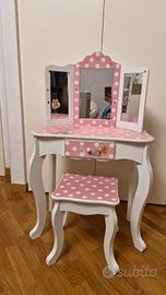 Consolle con specchio e sgabello bambina