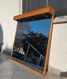 Specchio con cornice e faretti 105x114