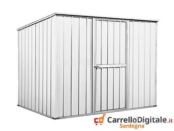 Casetta box giardino in Acciaio 260x185cm bianco