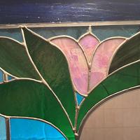 Specchiera decorata con vetro a piombo