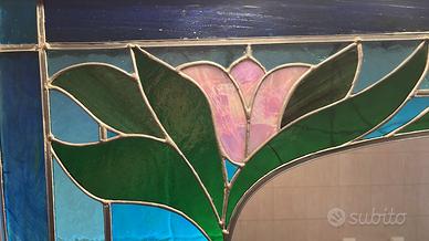 Specchiera decorata con vetro a piombo