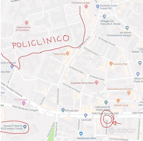 Policlinico a 200 metri, Oncologico a 150, Clinica