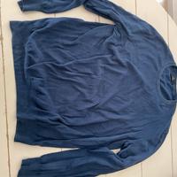 Maglione blu girocollo cotone fay