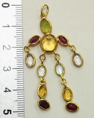 Ciondolo oro 750 e pietre semipreziose 