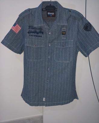 camicia di jeans a righe blauer