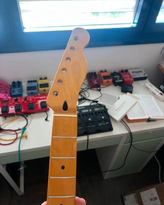 Manico Telecaster giallo lucido 22 tasti acero