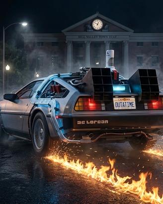 Targa "OUTATIME" - Replica Artigianale 3D (Ritorno