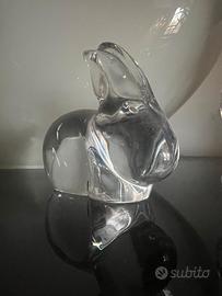 scultura coniglio  cristallo pieno Daum France