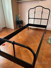 Coppia di lettini in ferro nero singoli 90x210