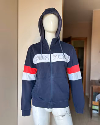 Felpa Fila con zip e cappuccio tricolore M