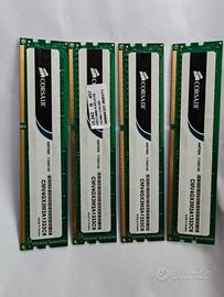 4X RAM DDR3 DIMM 1333 MHZ CORSAIR 2GB L'UNA 
