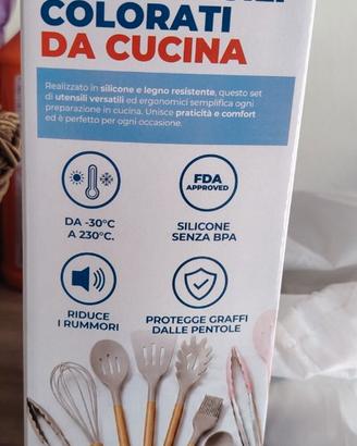 Utensili da Cucina in Silicone  Set da 12 Pezzi