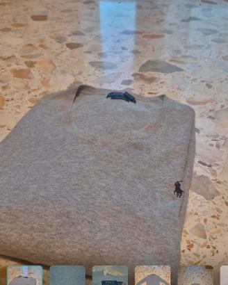 Maglione grigio Ralph Lauren Polo in cotone , scol